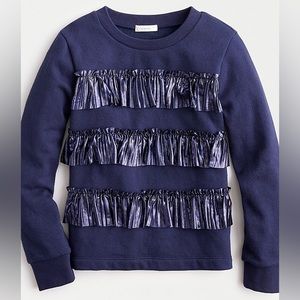 Girls' sweatshirt with metallic ruffles size 3
